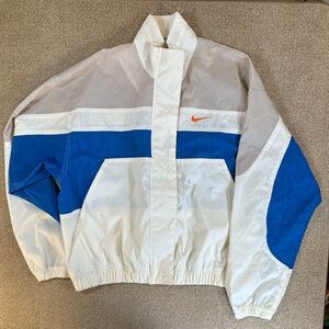 Nike 90s Throwback Vintage retro style windbreaker M (8-10) womens jacket white